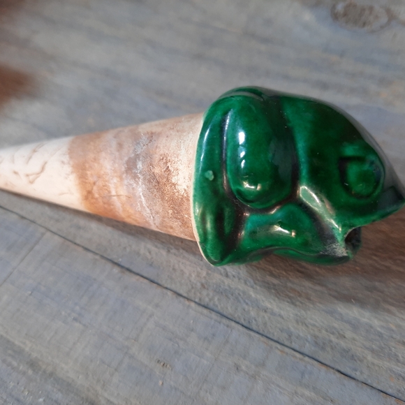 Vintage Frog Clay Pottery Watering Plant Feeder Spike - Picture 6 of 16